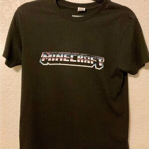 Black Minecraft Black Kids T-Shirt - Large